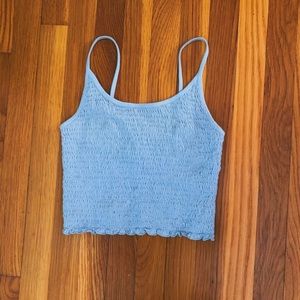 baby blue ruffle tank